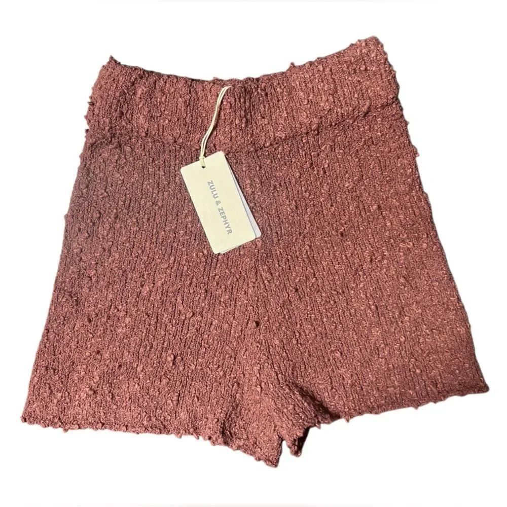 Zulu & Zephyr Plum Boucle Knit Short Size 0-2 (NWT)